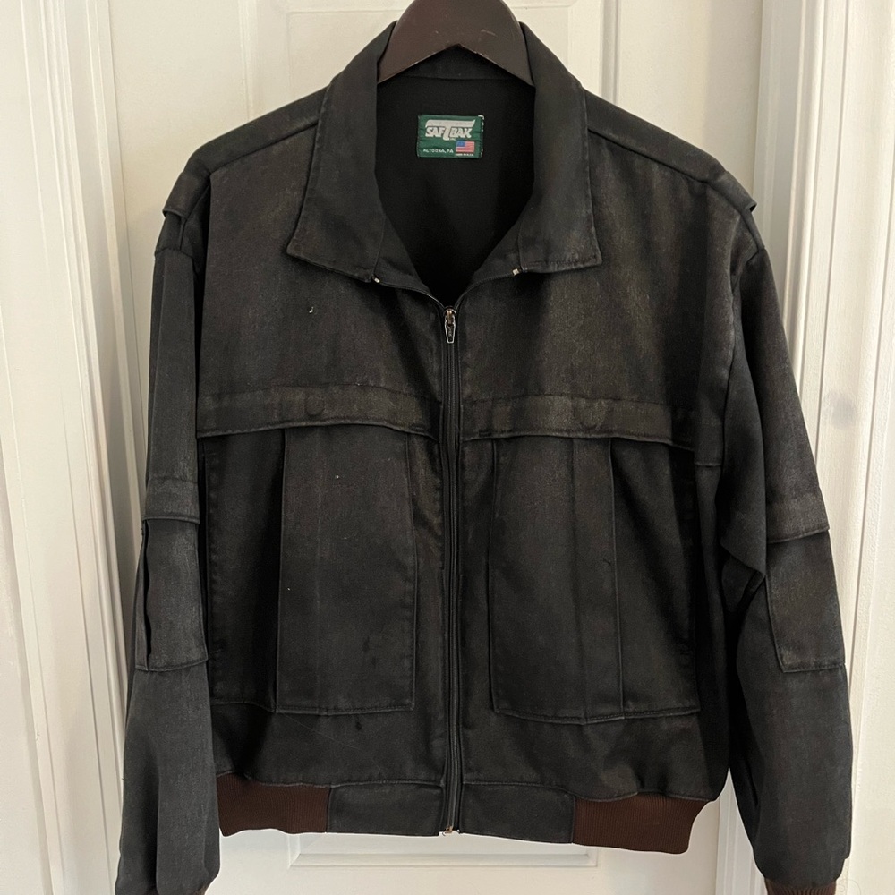 Vintage Saf-Bak‎ Black Cotton Duck Bomber Jacket (Made in USA)